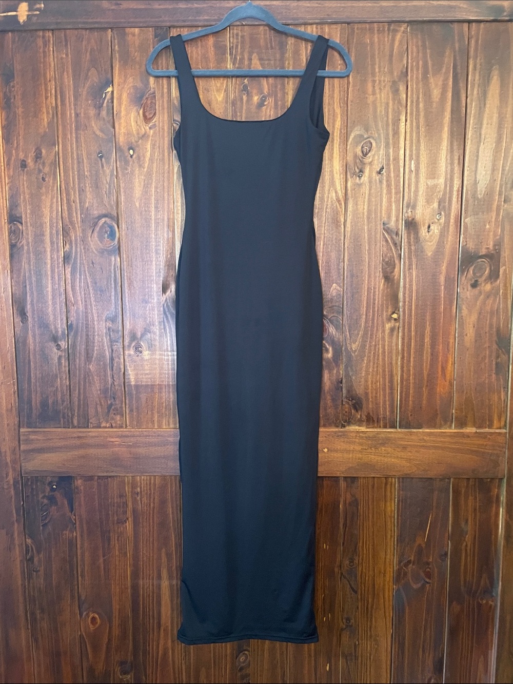 Princess Polly Black Scoop Neck Low Back Maxi Dress Sz4